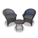 Ver imagem 1 de Conjunto de Poltronas Fibra Sintética Bali Promo - 2 Poltronas + 1 Mesa Centro - Tecido Friso Preto