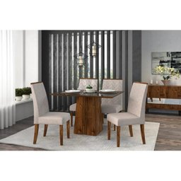 Conjunto Mesa Paris 120x90 Trufa Preto 4 Cadeiras Laura Linho Urbano DJ Móveis - 6 Conjunto Mesa Paris 120x90 Trufa Preto 4 Cadeiras Laura Linho Urbano DJ Móveis - 6