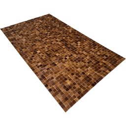 Tapete de couro castanho1,50x2,50 sem borda peça 5x5cm - 2