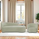 Ver imagem 2 de Kit Divã Recamier Orgânico França 140cm Lado Direito e Poltrona Amore Bouclé