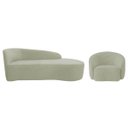 Ver imagem 1 de Kit Divã Recamier Orgânico França 140cm Lado Direito e Poltrona Amore Bouclé