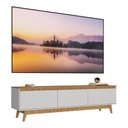 Ver imagem 2 de Rack para Tv até 80 Polegadas 180cm 3 Portas Retrô Multimóveis Mp1103 Madeirado/branco