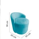 Ver imagem 7 de Kit 2 Poltronas Decorativa Yara Orgânica Veludo Azul Turquesa