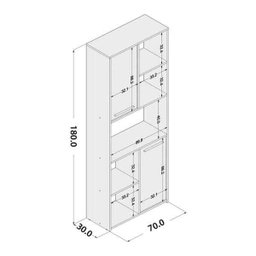 Estante para Escritório 2 Portas Jurere Branco Politorno - 2 Estante para Escritório 2 Portas Jurere Branco Politorno - 2