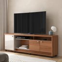 Ver imagem 5 de Rack Bancada para Tv de até 70" 3 Portas Dalva Jequitiba/off White