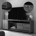 Ver imagem 3 de Rack Bancada para Tv de até 70" 3 Portas Dalva Jequitiba/off White