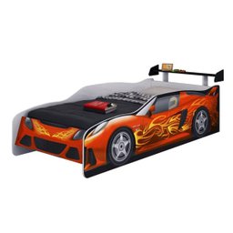Cama Solteiro Sport Car Branco Preto Moveis Estrela - 1