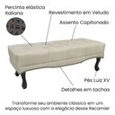 Ver imagem 4 de Recamier 0,90m com Pés Luis Xv e Capitonê em Tecido Veludo Vicenza - Lucadi