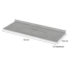 Tampo 120 cm para Balcão de Cozinha 100% MDF C905 Calcare Henn - 2