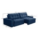 Ver imagem 4 de Sofá Retrátil Reclinável 3 Lugares 250cm Argon F05 Veludo Azul - Mpozenato