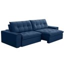 Ver imagem 1 de Sofá Retrátil Reclinável 3 Lugares 250cm Argon F05 Veludo Azul - Mpozenato
