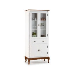 Cristaleira Antiga 4 Portas 1 Gaveta 60308 Branco - Linz Móveis - 1
