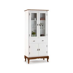 Cristaleira Antiga 4 Portas 1 Gaveta 60308 Branco - Linz Móveis