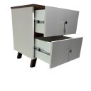 Ver imagem 3 de Mesa de Cabeceira em Mdf com Duas Gavetas Jeri/pau Ferro