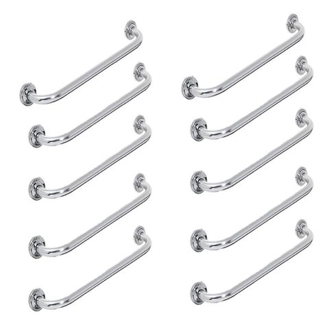 Barra Alça De Apoio Inox 50Cm Kit 10 Und Banheiro Corrimao S