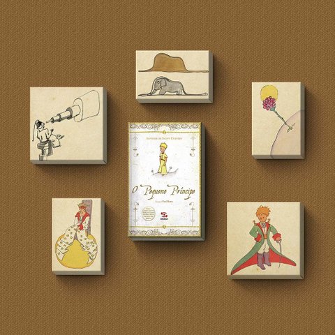 Livro o Pequeno Príncipe - Quadros ou Placas Modulares com 6 Peças
