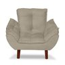 Mini Poltrona Cadeira Infantil de Criança Suede Bege Pés Palito - 2