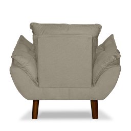 Mini Poltrona Cadeira Infantil de Criança Suede Bege Pés Palito - 3