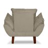 Mini Poltrona Cadeira Infantil de Criança Suede Bege Pés Palito - 4