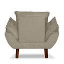 Ver imagem 4 de Mini Poltrona Cadeira Infantil de Criança Suede Bege Pés Palito