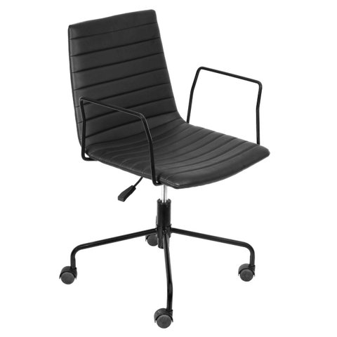 Cadeira de Escritório Mila Corino Pu Base Giratória:preta