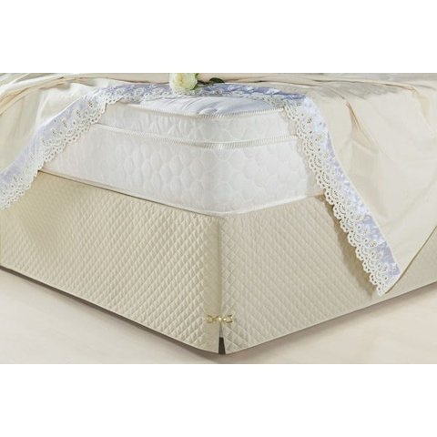 Saia Box para Cama Casal Queen Veneza Bege