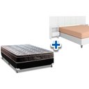 Ver imagem 1 de Cama Box Casal CRC + Colchão Molas Olímpia + Cabeceira Tulipa Branco