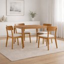Ver imagem 2 de Mesa de Jantar 4 Lugares Retangular 120cm Tampo MDF Claris N01 Ypê - Lyam Decor