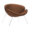 Ver imagem 2 de Poltrona Trevo Couro Natural Marrom Base Inox