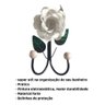 Cabide 2 Ganchos Rosas de Ferro - Suporte Duplo:branco - 4