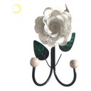 Ver imagem 2 de Cabide 2 Ganchos Rosas de Ferro - Suporte Duplo:branco