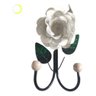 Cabide 2 Ganchos Rosas de Ferro - Suporte Duplo:branco - 2