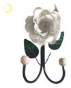 Ver imagem 2 de Cabide 2 Ganchos Rosas de Ferro - Suporte Duplo:branco