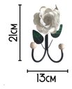 Ver imagem 3 de Cabide 2 Ganchos Rosas de Ferro - Suporte Duplo:branco