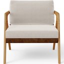 Ver imagem 6 de Kit 04 Poltronas Decorativas Para Sala De Estar Pietra L02 Couríssimo Marrom Linho Cru - Lyam