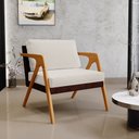 Ver imagem 2 de Kit 04 Poltronas Decorativas Para Sala De Estar Pietra L02 Couríssimo Marrom Linho Cru - Lyam