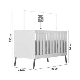 Quarto Infantil Completo 03 Peças Retro Bibi Branco Moveis Estrela - 10