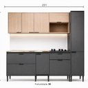 Ver imagem 4 de Cozinha Completa Modulada com Balcão, Aéreo, Paneleiro e Espaço Forno e Cooktop Cinza Yescasa