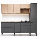 Ver imagem 3 de Cozinha Completa Modulada com Balcão, Aéreo, Paneleiro e Espaço Forno e Cooktop Cinza Yescasa