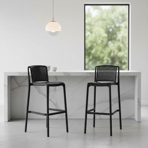 Conjunto 2 Banquetas Alta Moderna Área Externa Floripa Fratini