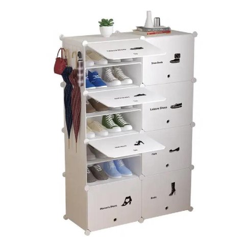 Armario Organizador Brinquedos Grande Guarda Roupa Sapateira Modular Porta Treco Estante 8 Modulos