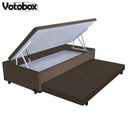 Ver imagem 6 de Cama Box Bau Solteiro com Auxiliar Semi Ortopedica Corino 78x188:preto
