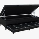 Ver imagem 5 de Cama Box Bau Solteiro com Auxiliar Semi Ortopedica Corino 78x188:preto