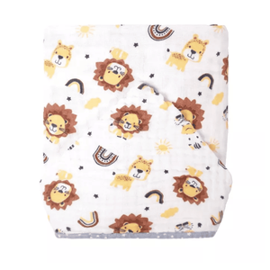 Toalha de Banho Bebe Soft 70 Cm X 90 Cm Leão Azul