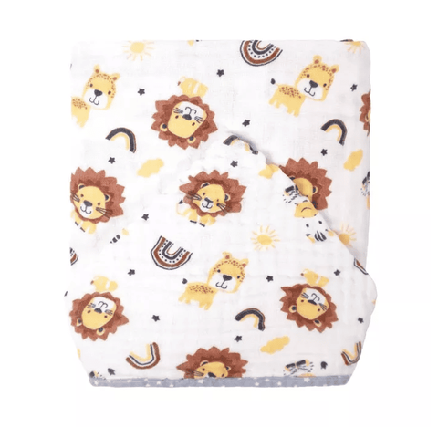 Toalha de Banho Bebe Soft 70 Cm X 90 Cm Leão Azul
