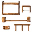 Ver imagem 1 de Acessórios Kit Banheiro em Madeira Rústica