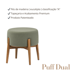 Puff Dual em Mdf Premium 1 Unidade Móvel Sofisticado Tecido Linho:verde - 6