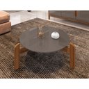 Ver imagem 1 de Mesa de Centro Lizz Pés em Madeira Maciça Cinza com Cedro - Rede Móveis