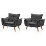 Kit De 2 Poltronas Decorativas Opala Cinza Escuro - 5