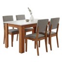 Ver imagem 1 de Conjunto Sala de Jantar Mesa 1,10m Place 4 Cadeiras Linda Viero